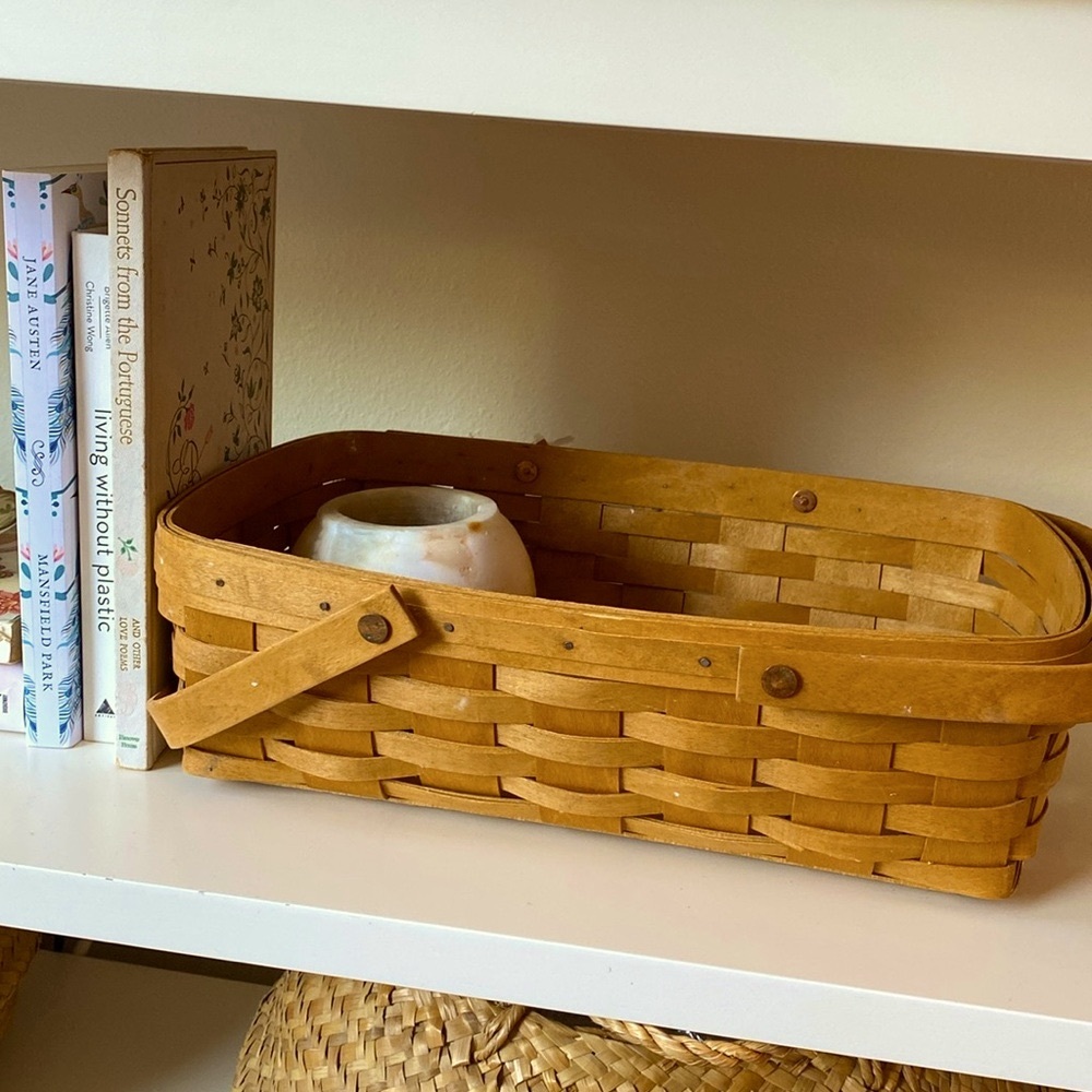Longaberger handmade basket with handles
